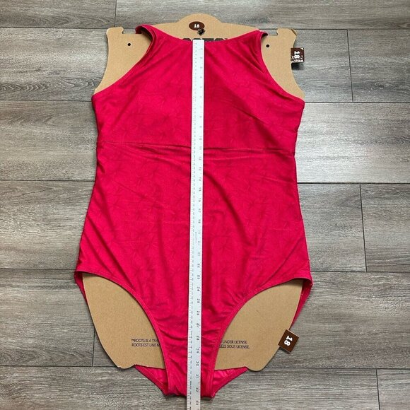 Roots One Piece Bathing Suit Size 18 Pink Swim - Picture 4 of 6